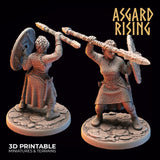 Shield Maiden Set 2 / Viking / Warrior / Pathfinder / DnD / D&D / Asgard Rising / 3D Print / 4K Mini / TableTop Miniature / RPG