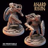 Shield Maiden Set 2 / Viking / Warrior / Pathfinder / DnD / D&D / Asgard Rising / 3D Print / 4K Mini / TableTop Miniature / RPG