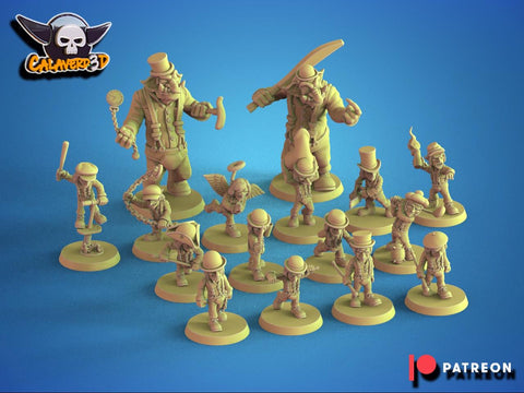 A Clockwork Green Football Team / Goblin / Goblin Team / Clockwork Orange / Fantasy Football Team / Tabletop / Miniatures / Boardgame