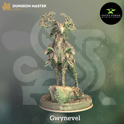 Gwynevel / Fey stag / Fae / DnD / GM Stash / 3D Print / 4K Mini / TableTop Miniature / 32mm