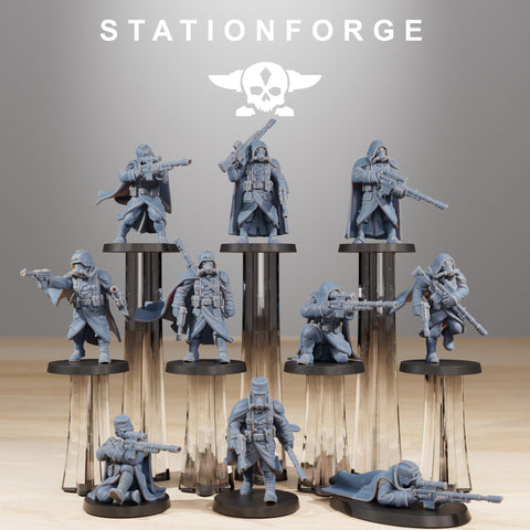 GrimGuard Marksmen / Soldier / Snipers / Imperial / Infantry / Sci Fi / Space / Table Top / Station Forge / 3D Print / 4K Mini / Wargaming