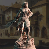 Inedra-Ki / Fighter / Sea / Elf / Warrior / Triton / Pathfinder / DnD / DM Stash / 3D Print / 4K Mini / TableTop Miniature / 32mm / 75mm