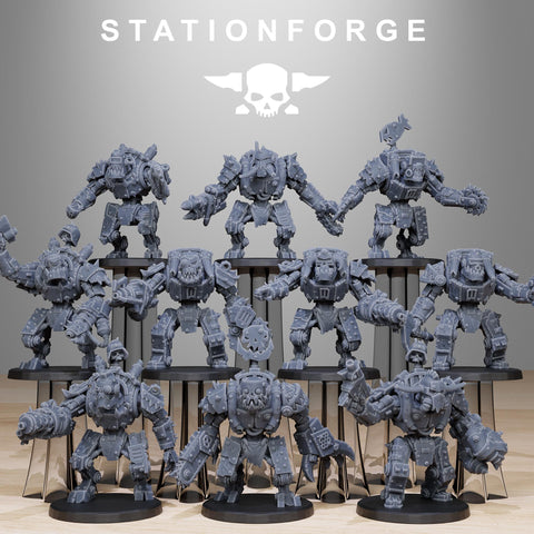 Orkaz Infantry Bots / Orkaz / Orc / Ork / Infantry / Mech / Bot / Sci Fi / Space / Table Top / Station Forge / 3D Print / 4K Mini /Wargaming
