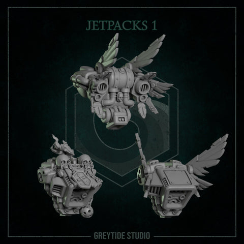 Jetpacks 1-3 / Backpacks / Jump packs / Imperial / Marine / Pilgrim / Kitbash / Sci Fi / Space / GreyTide Studio / 3D Print / Wargaming