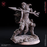 Tribal Warriors / Bow / Warrior / Fighter / Male / Female / Native / Pathfinder / DnD / Flesh of God / 3D Print / 4K Mini / TableTop /25mm