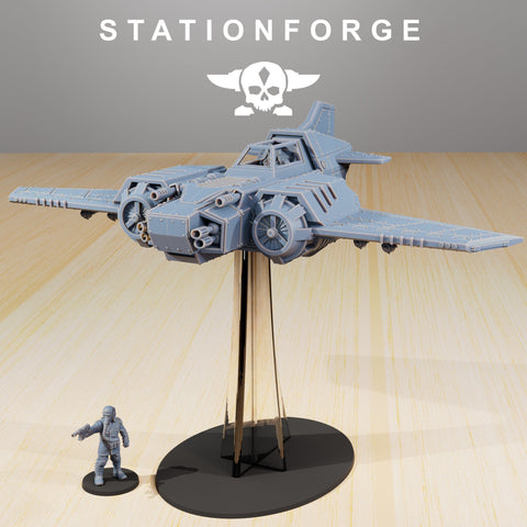 GrimGuard - SF-19A Fighter Plane / Hawk / Bomber / Jet / Sci Fi / Space / Table Top / Station Forge / 3D Print / 4K Mini / Wargaming / RPG