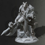 Tharvian / Dragon Knight / Knight  / Dragonkin / Warrior / Pathfinder / DnD / DM Stash / 3D Print / 4K Mini / TableTop Mini / 32mm / 75mm