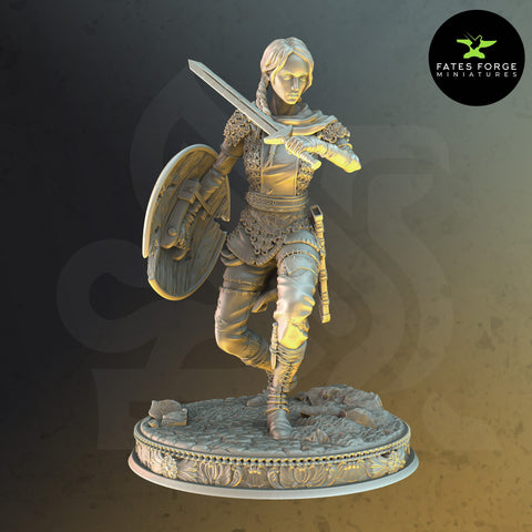 Freya / Fighter / Paladin / Hero / DnD / GM Stash / 3D Print / 4K Mini / TableTop Miniature / 32mm / 75mm