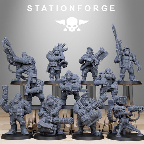 Orkaz Team Fighters / Spec Ops / Orkaz / Orc / Heavy / Infantry / Sci Fi / Space / Table Top / Station Forge / 3D Print / Wargaming
