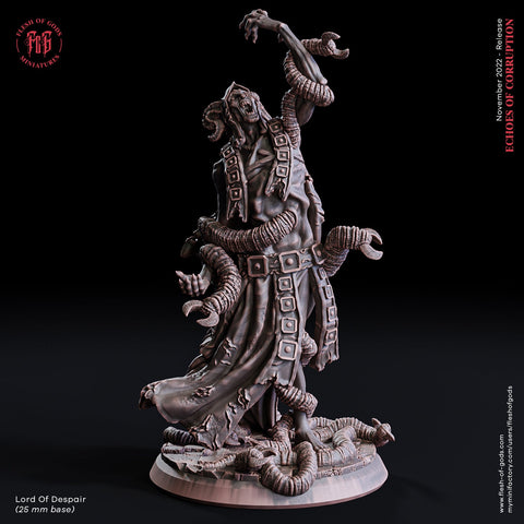 Lord of Despair  / Lich / Mage / Undead / Sorcerer / Pathfinder / DnD / Flesh of God / 3D Print / 4K Mini / TableTop Miniature / 25mm