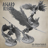 Winged Valkyrie / Valkyrie /  Warrior / Pathfinder / DnD / D&D / Asgard Rising / 3D Print / 4K Mini / TableTop Miniature / RPG