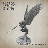 Winged Valkyrie / Valkyrie /  Warrior / Pathfinder / DnD / D&D / Asgard Rising / 3D Print / 4K Mini / TableTop Miniature / RPG
