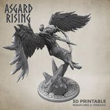 Winged Valkyrie / Valkyrie /  Warrior / Pathfinder / DnD / D&D / Asgard Rising / 3D Print / 4K Mini / TableTop Miniature / RPG