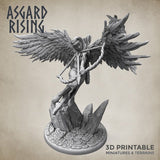 Winged Valkyrie / Valkyrie /  Warrior / Pathfinder / DnD / D&D / Asgard Rising / 3D Print / 4K Mini / TableTop Miniature / RPG