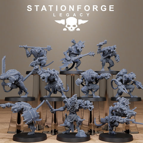 Rotfang Infantry / Rats / Vermin / Infantry / Dungeon / Steampunk / Fantasy / Table Top / Station Forge Legacy / DnD /  Wargaming
