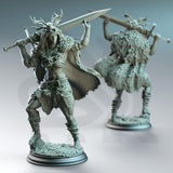 Aram'ra / Fey / Barbarian / Fighter / Fairy / Elf / Druid / Magic / Fae  / Fey touched / DnD / DM Stash / 3D Print / TableTop / 32mm / 75mm