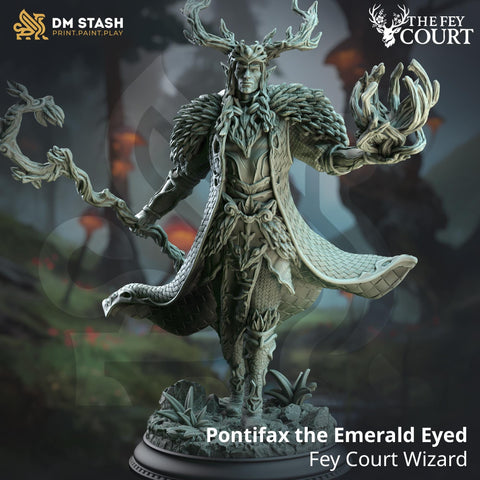 Pontifax / Wizard / Caster / Fey / Spellcaster / Fairy / Elf / Druid / Magic / Fae / DnD / DM Stash / 3D Print / TableTop / 32mm / 75mm