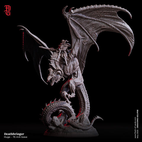 Deathbringer / Dragon / Monster / Dragon Rider / Monster / Pathfinder / DnD / Flesh of God / 3D Print / 4K Mini /TableTop Miniature / 75mm