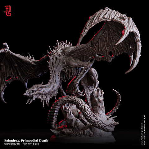 Bahadrax Primordial Death  / Dragon / Monster / Pathfinder / DnD / Flesh of God / 3D Print / 4K Mini /TableTop Miniature / 100mm
