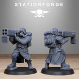GrimGuard Rocketeers / Soldier / Heavy / Rocket Launcher / Imperial / Infantry / Sci Fi / Space  / Station Forge / 3D Print / Wargaming