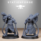 GrimGuard Rocketeers / Soldier / Heavy / Rocket Launcher / Imperial / Infantry / Sci Fi / Space  / Station Forge / 3D Print / Wargaming