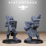 GrimGuard Rocketeers / Soldier / Heavy / Rocket Launcher / Imperial / Infantry / Sci Fi / Space  / Station Forge / 3D Print / Wargaming
