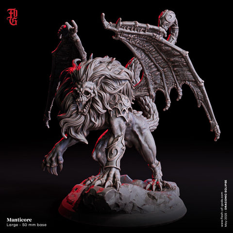 Manticore / Creature / Chimera / Monster / Pathfinder / DnD / Flesh of God / 3D Print / 4K Mini /TableTop Miniature / 50mm