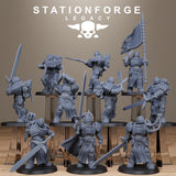 Solaris Greatswordsmen / Knights / Humans / Melee / Infantry / Dungeon / Steampunk / Fantasy / Table Top / Station Forge Legacy / Wargaming