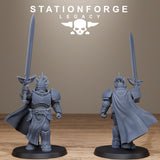 Solaris Greatswordsmen / Knights / Humans / Melee / Infantry / Dungeon / Steampunk / Fantasy / Table Top / Station Forge Legacy / Wargaming