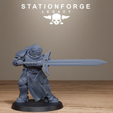 Solaris Greatswordsmen / Knights / Humans / Melee / Infantry / Dungeon / Steampunk / Fantasy / Table Top / Station Forge Legacy / Wargaming