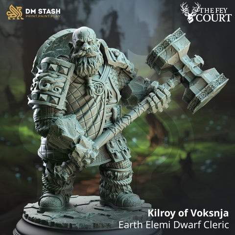 Kilroy / Dwarf / Cleric / Fey / Paladin / Earth / Fairy / Magic / Fae / Fae touched / DnD / DM Stash / 3D Print / TableTop / 32mm / 75mm
