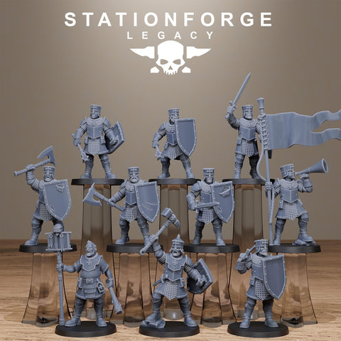 Thorncrest Infantry / Templars / Humans / Infantry / Unit / melee / swords / Dungeon / Fantasy / Table Top / Station Forge Legacy /Wargaming