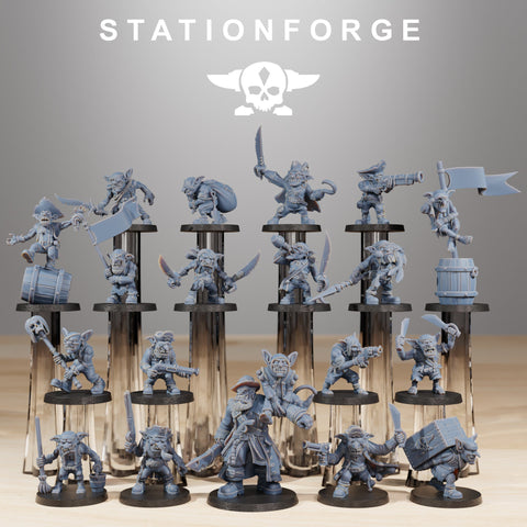 Goblin Pirates /Pirates / Goblins / Orc / Infantry / Sci Fi / Space / Table Top / Station Forge / 3D Print / 4K Mini / Wargaming