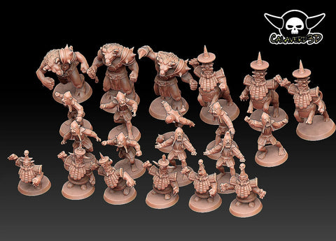 Dark Dwarf Fantasy Football Team / Dwarves / Dwarf Team / Fantasy Football Team / Tabletop / Miniatures / Boardgame