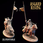 Medieval Heavy Cavalry / Modular / Knight / Warrior / Pathfinder / DnD / D&D / Asgard Rising / 3D Print / 4K Mini / TableTop Miniature / RPG
