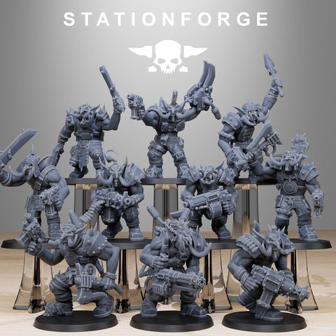 Orkaz Trolls / Orkaz / Orc / Troll / Melee / Infantry / Sci Fi / Space / Table Top / Station Forge / 3D Print / 4K Mini / Wargaming