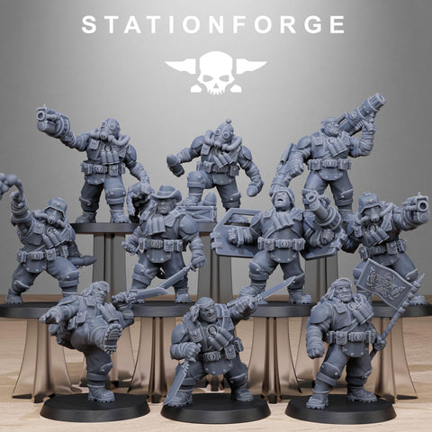 GrimGuard Jungle Fighter Mutants / Soldier / Kit bash / Infantry / Sci Fi / Space / Jungle / Station Forge / 3D Print  / Wargaming