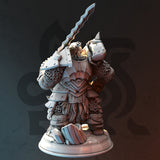 Gundrin / Dwarf / warrior / Fighter / Paladin / Pathfinder / DnD / DM Stash / 3D Print / 4K Mini / TableTop Miniature / 32mm / 75mm