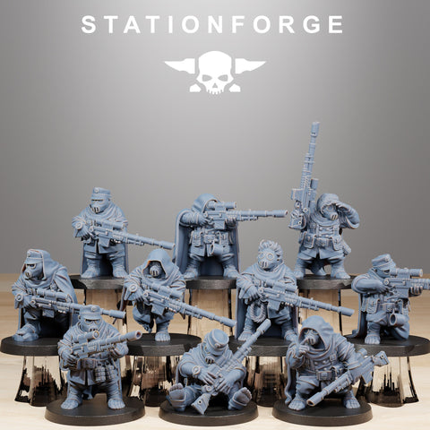 GrimGuard Skulldarts / Soldier / Sniper / Gnome / Imperial / Infantry / Sci Fi / Table Top / Station Forge / 3D Print / 4K Mini /Wargaming