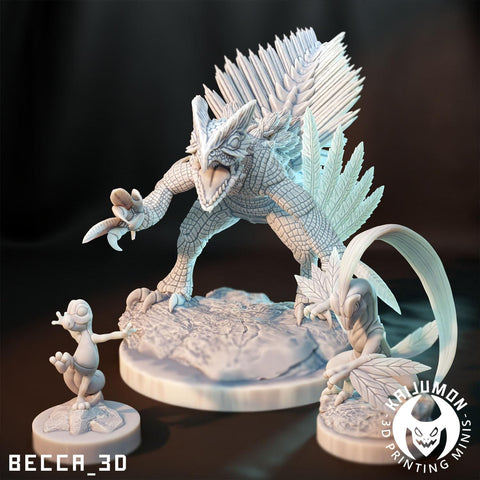 Sceptile / Treecko / Grovyle / Mega / Pokemon / Grass / Bird / Kaijumon / DnD / Monster / Miniature / 3D Print / 4K Mini /TableTop Miniature