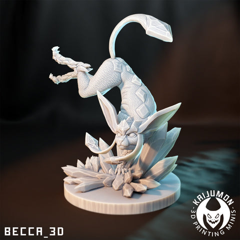 Glaceon / Pokemon / Kaijumon / Evee / Ice / Evolutions / DnD / Monster / Miniature / 3D Print / 4K Mini / TableTop Miniature