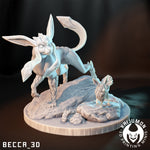 Glaceon / Pokemon / Kaijumon / Evee / Ice / Evolutions / DnD / Monster / Miniature / 3D Print / 4K Mini / TableTop Miniature