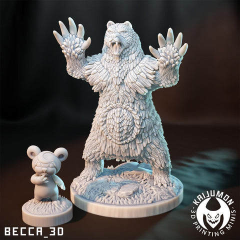 Lunar Bear / Pokemon / Kaijumon / Teddiursa / Ursaring / Ursaluna / Bloodmoon / DnD / Monster / Miniature / 3D Print / TableTop Miniature