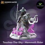 Touches the Sky - mammoth rider / Giant / Goliath / Hero / Fighter / DnD / GM Stash / 3D Print / 4K Mini / TableTop Miniature / 32mm / 75mm