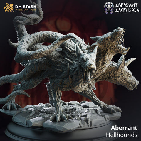 Aberrant Hellhounds / Cerberus / Hellhound / Hound / Monster / Enemy / Pathfinder / DnD / DM Stash / 3D Print / TableTop / 32mm / 75mm