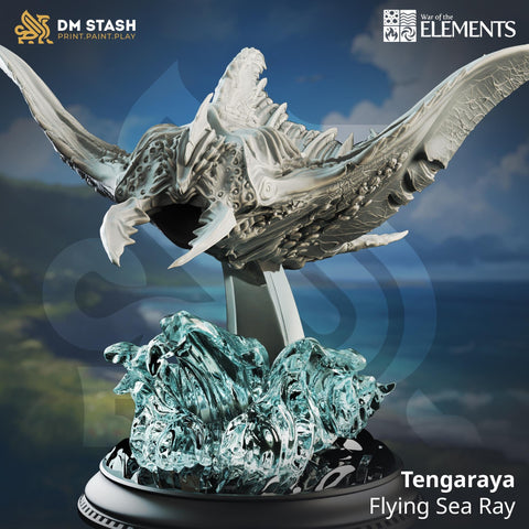Tengaraya - Flying Sea Ray / Sting ray / Manta / Flying / Monster / Enemy / Pathfinder / DnD / DM Stash / 3D Print / TableTop / 32mm / 75mm