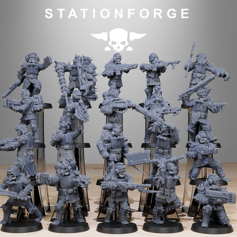 Corrupted Guard Builder Kit / Chaos / Kit Bash / Infantry / Sci Fi / Space / Table Top / Station Forge / 3D Print / 4K Mini / Wargaming