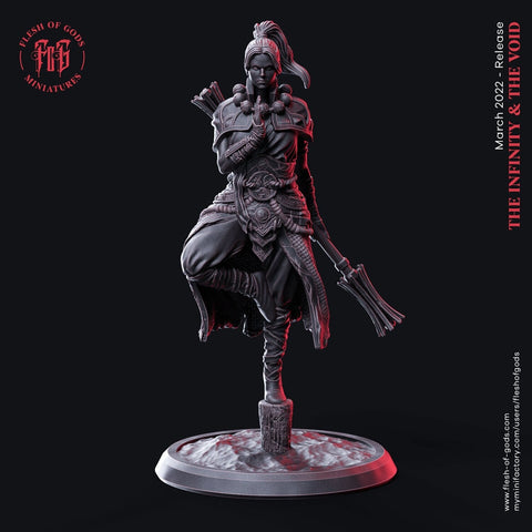 Thalia / Monk / Human / Fighter / Martial Arts / Swordsman / Pathfinder / DnD / Flesh of God / 3D Print / 4K Mini / TableTop Miniature/ 25mm