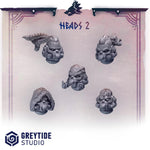 Primal Hounds Heads 1-6 / Tribal / Viking / Marine / Pilgrim / Kitbash / Angels / Sci Fi / Space / GreyTide Studio / 3D Print / Wargaming