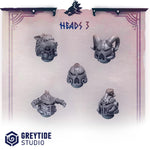Primal Hounds Heads 1-6 / Tribal / Viking / Marine / Pilgrim / Kitbash / Angels / Sci Fi / Space / GreyTide Studio / 3D Print / Wargaming